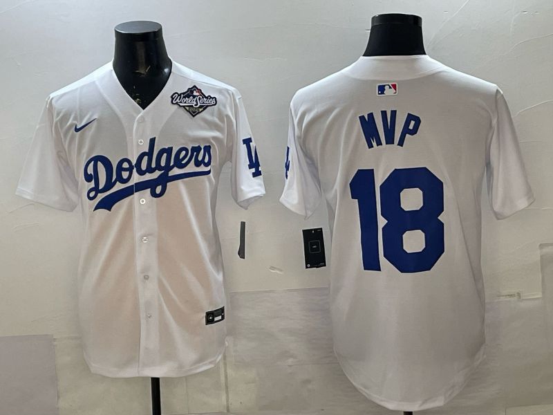 Men Los Angeles Dodgers #18 Mvp White Game 2026 Nike MLB Jersey style 09->los angeles dodgers->MLB Jersey